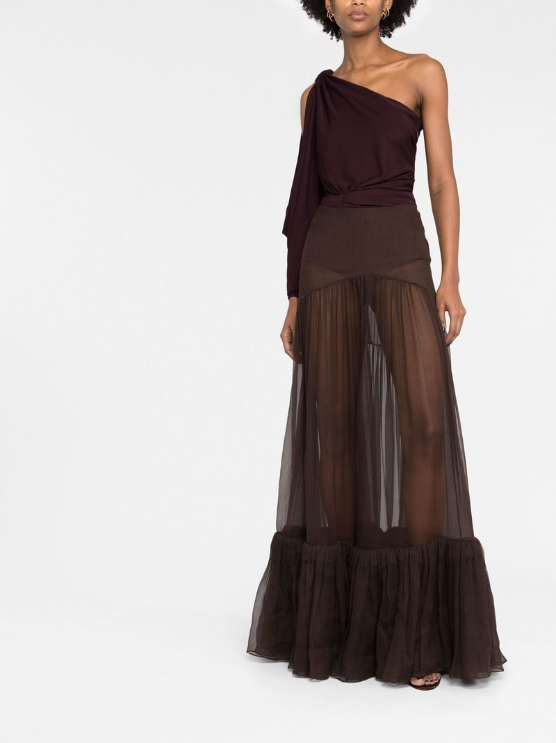 SAINT LAURENT one-shoulder asymmetric bodysuit outlook