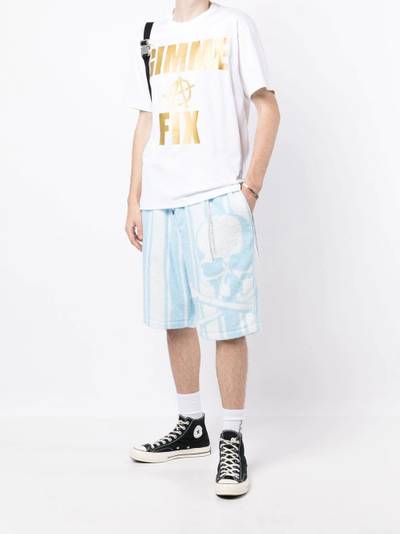 MASTERMIND WORLD stripe-print fleece shorts outlook