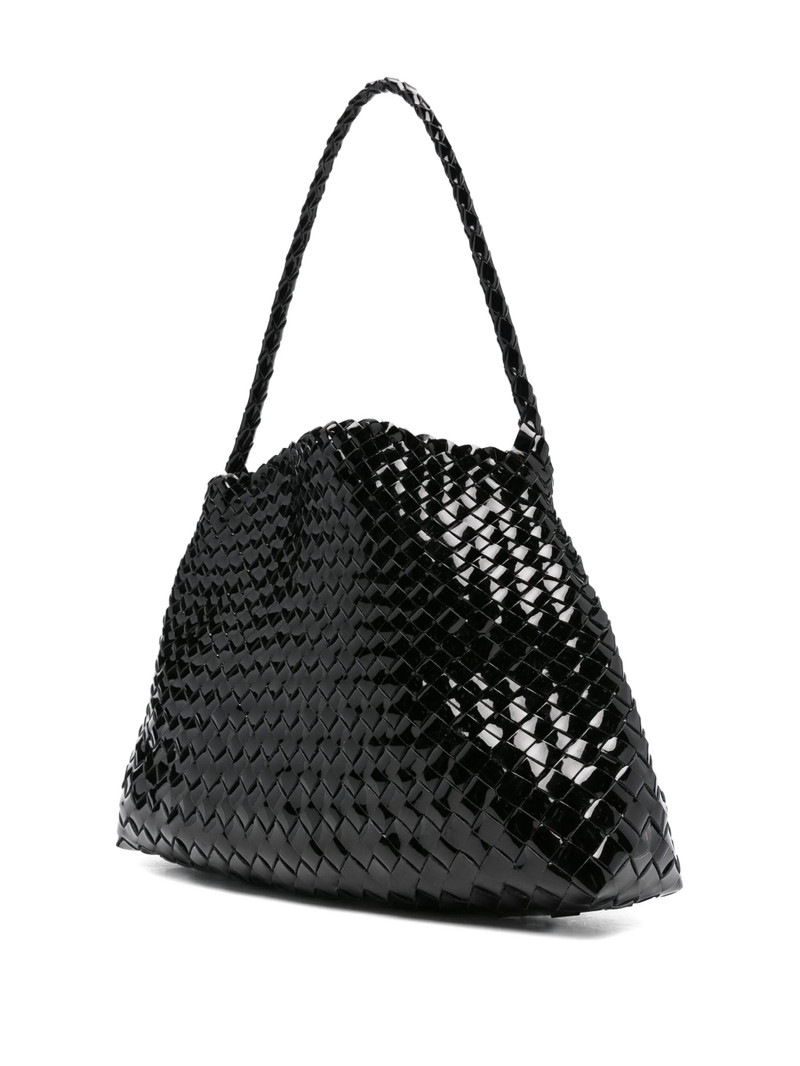 DRAGON DIFFUSION Dragon Diffusion Patent-leather Woven Tote Bag outlook