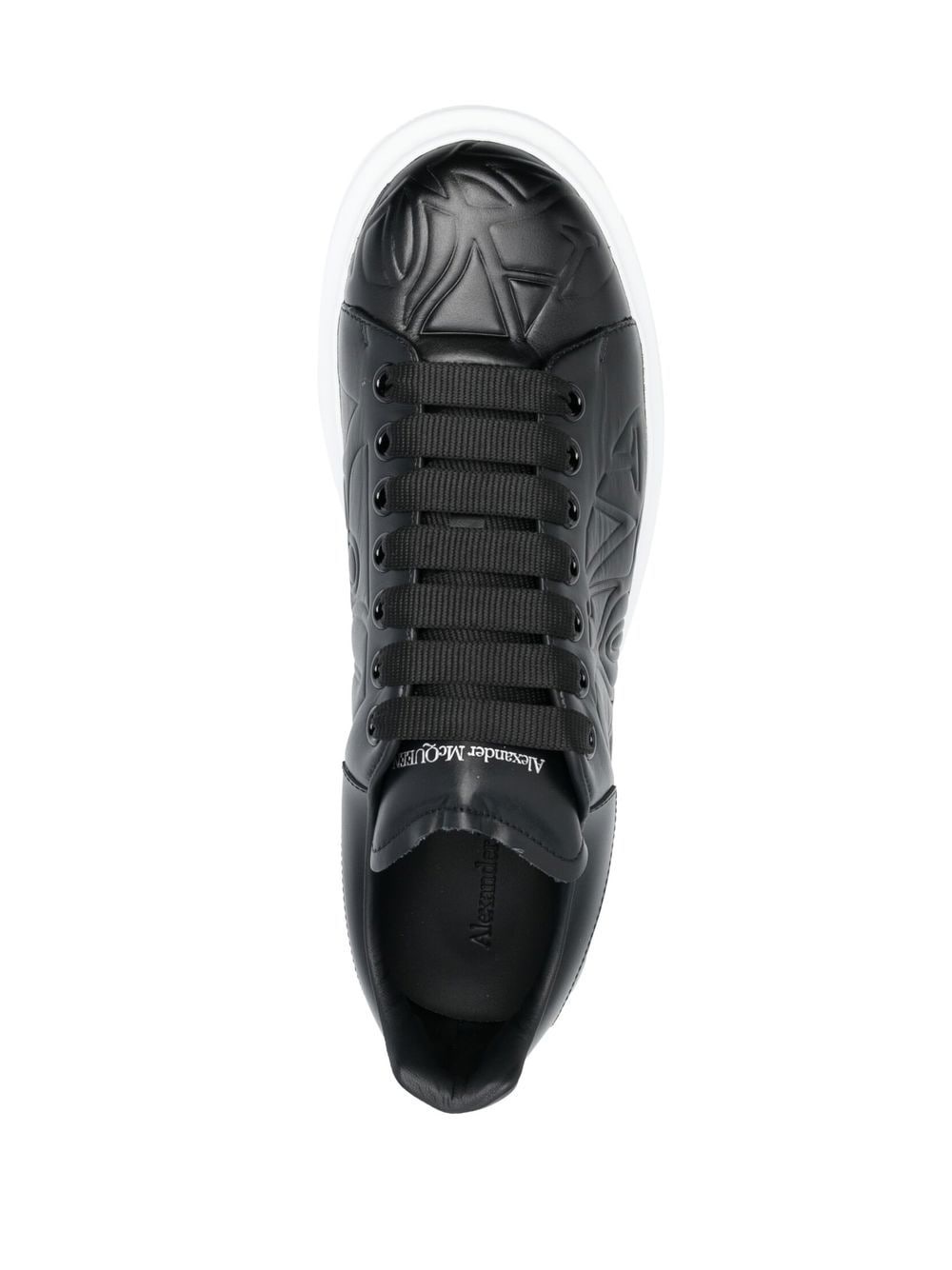 debossed logo leather sneakers - 4