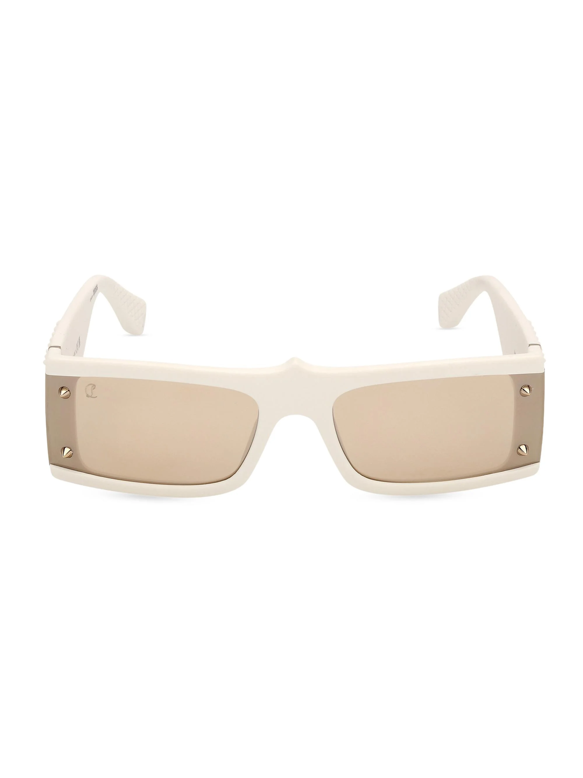 Men's 62MM Oversized Rectangular Sunglasses - Matte White Flash Ivory - 1