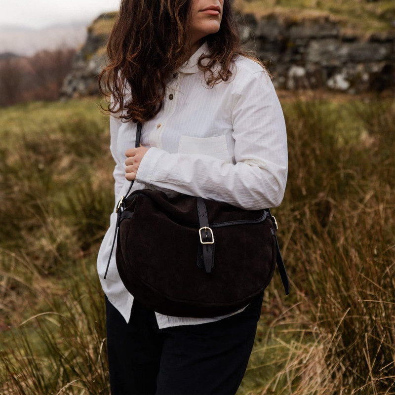 MARGOT HALF MOON FISHERMAN'S BAG - DARK BROWN 7