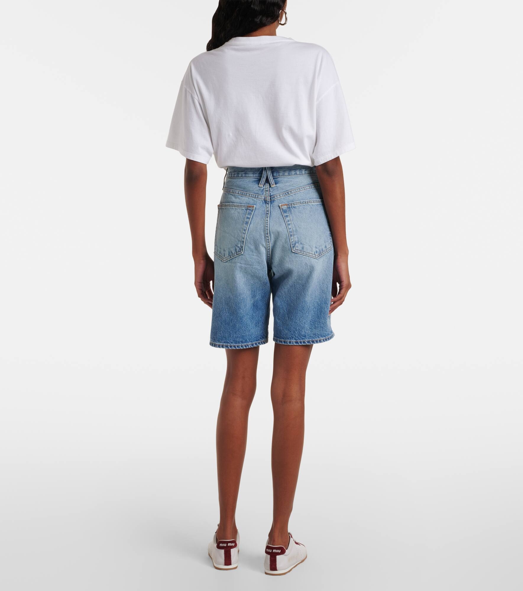 High-rise denim Bermuda shorts - 3