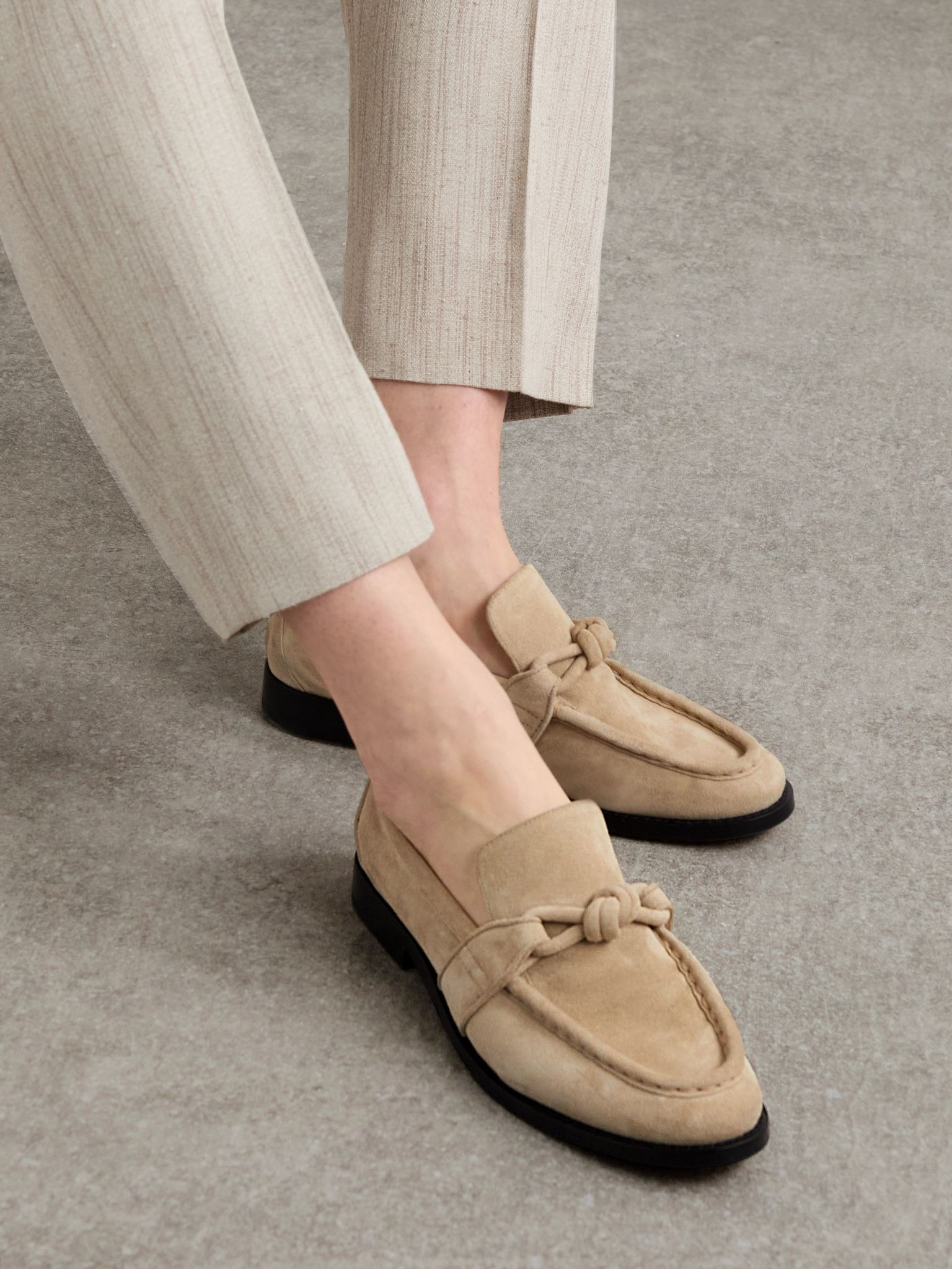 Astaire embellished suede loafers Ecru - 2