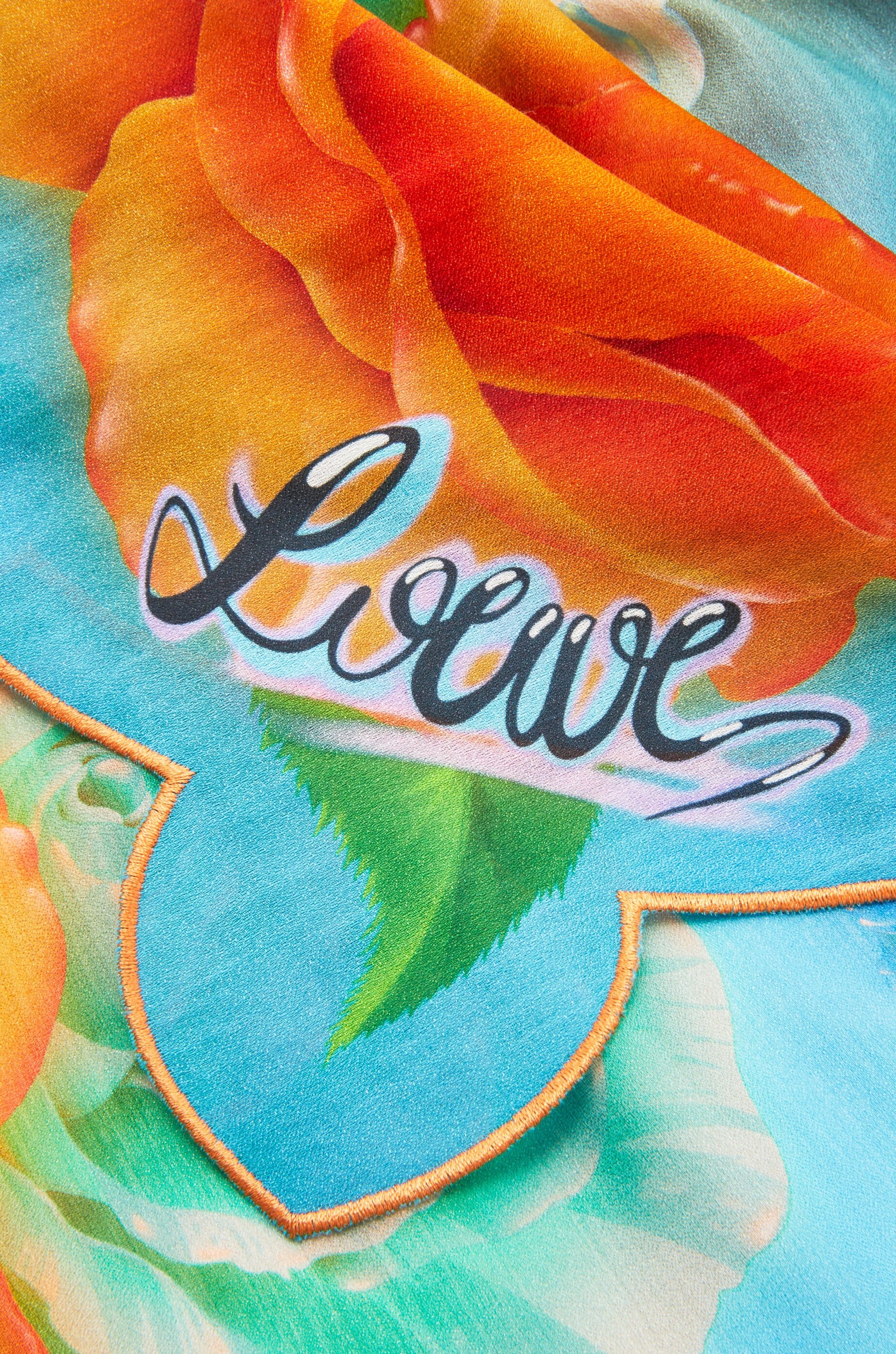 Roses scarf in cotton and silk - 3