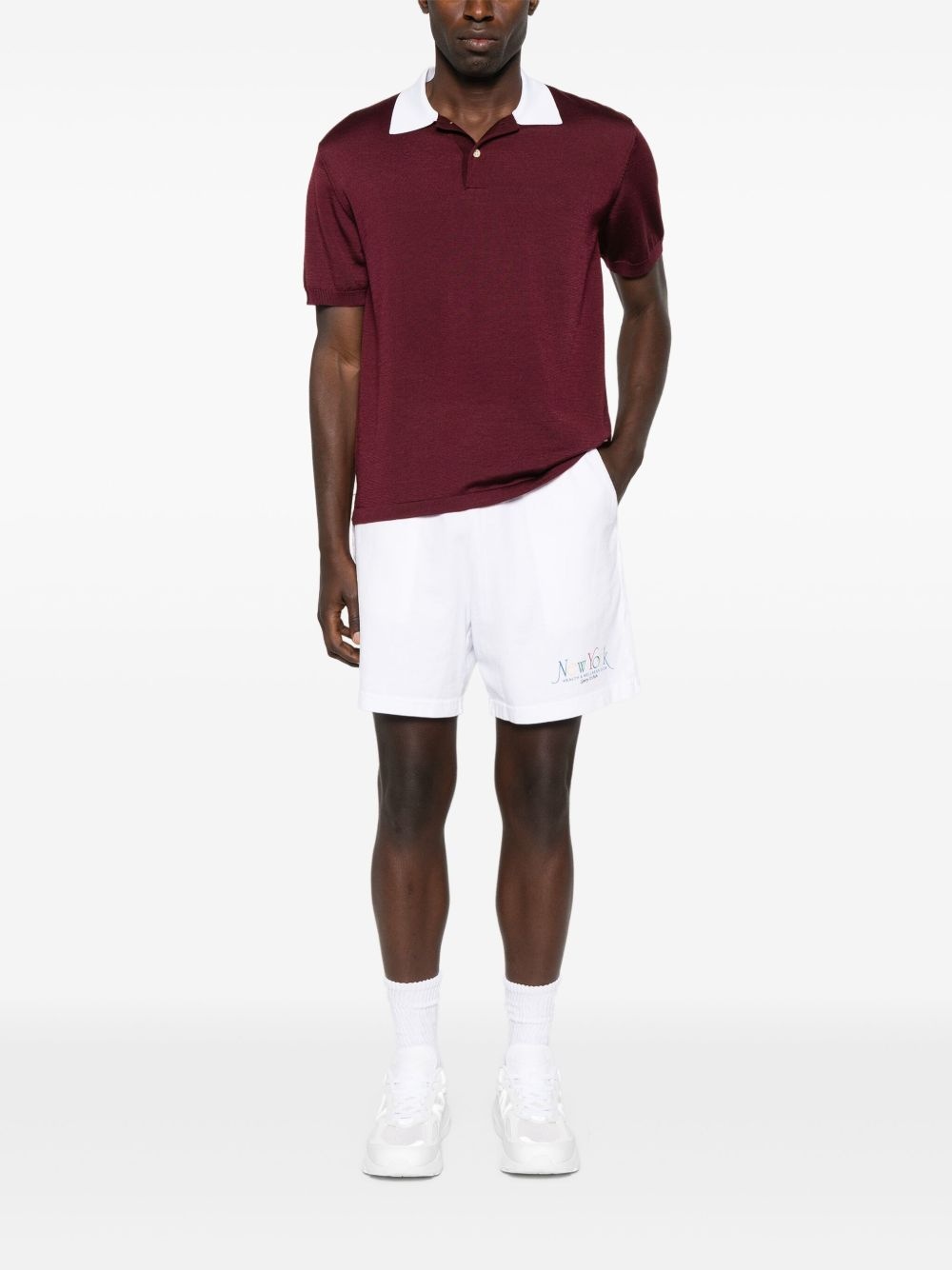 elastic-waistband logo shorts - 2