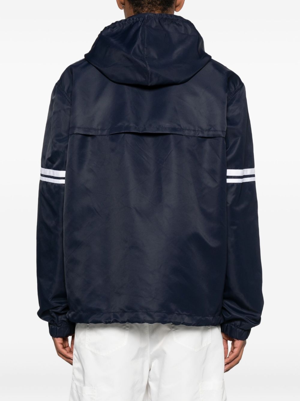 hooded stripe-detail jacket - 4