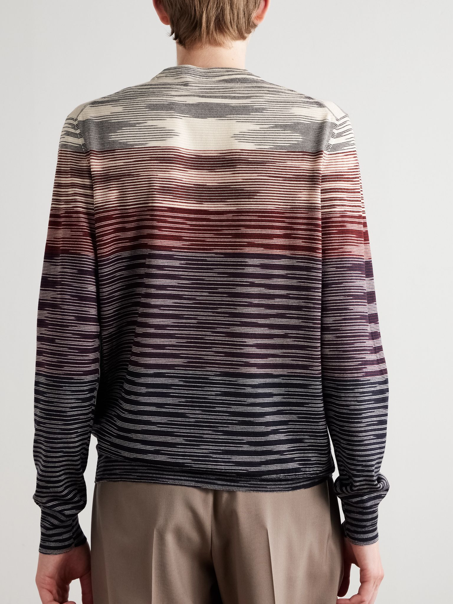 Striped Wool Sweater Beige - 4
