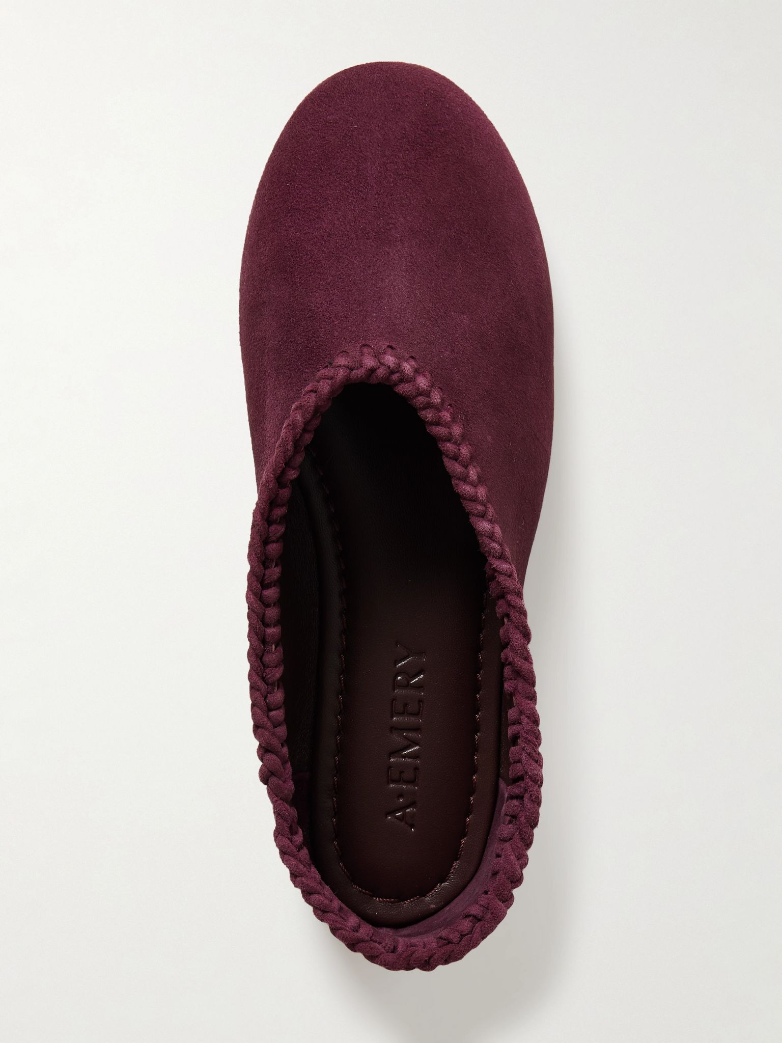 Park braided suede ballet flats Burgundy - 5