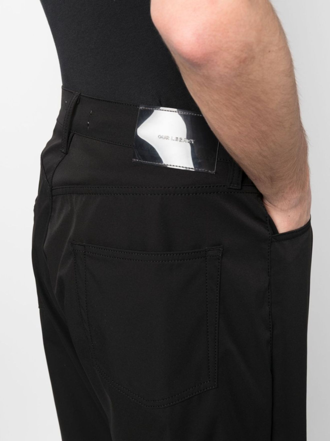 logo-patch tapered-leg trousers - 5