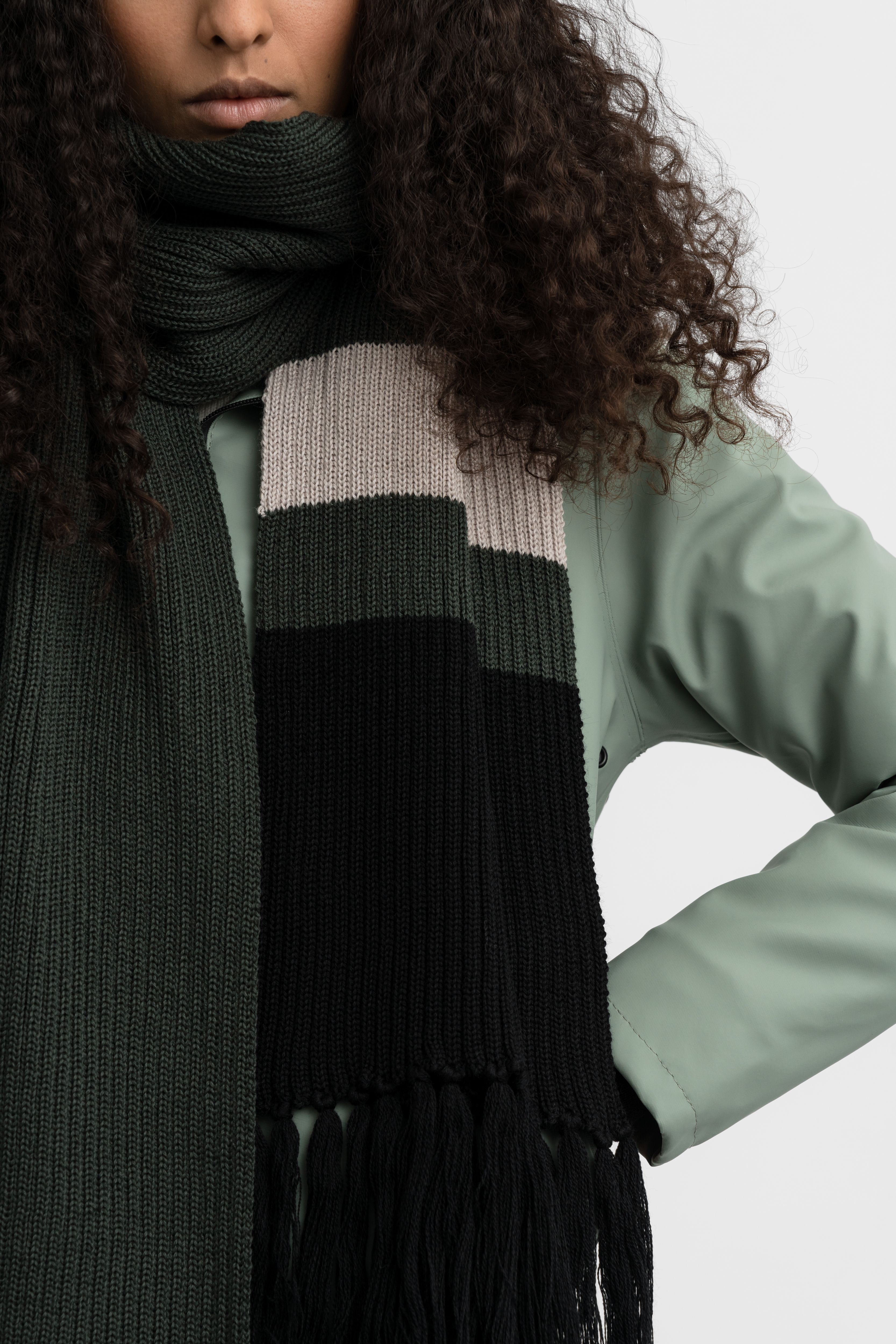 Fringe Scarf Green - 4
