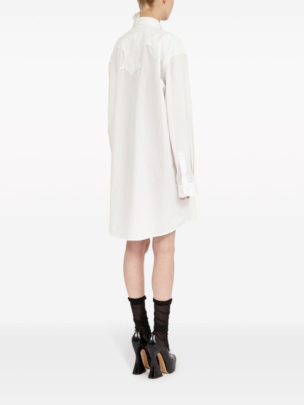 cotton-poplin mini shirtdress - 4