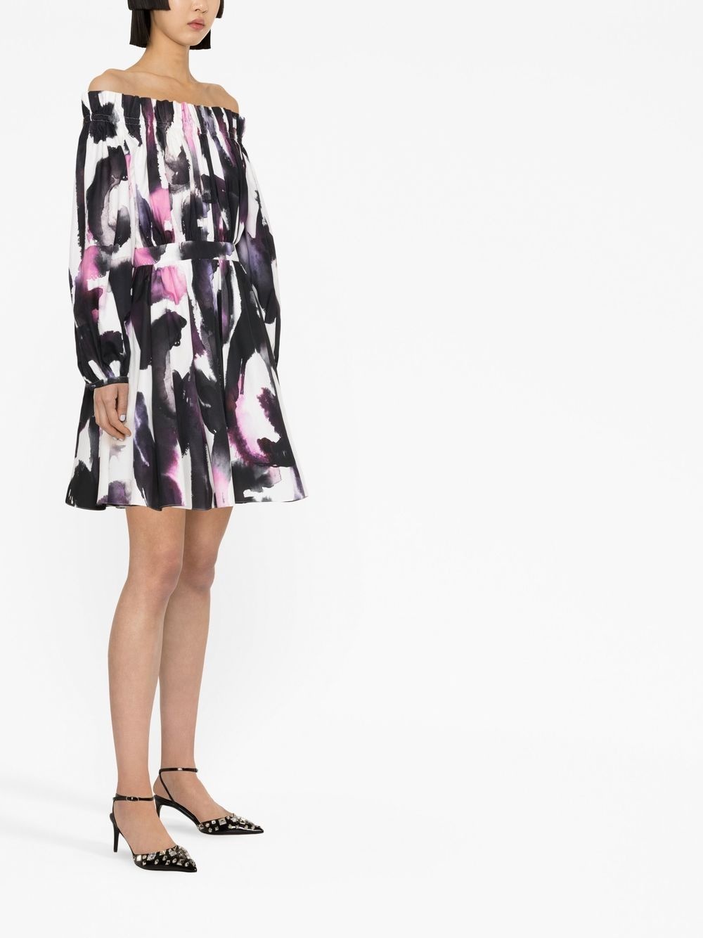 off-shoulder abstract-print minidress - 3