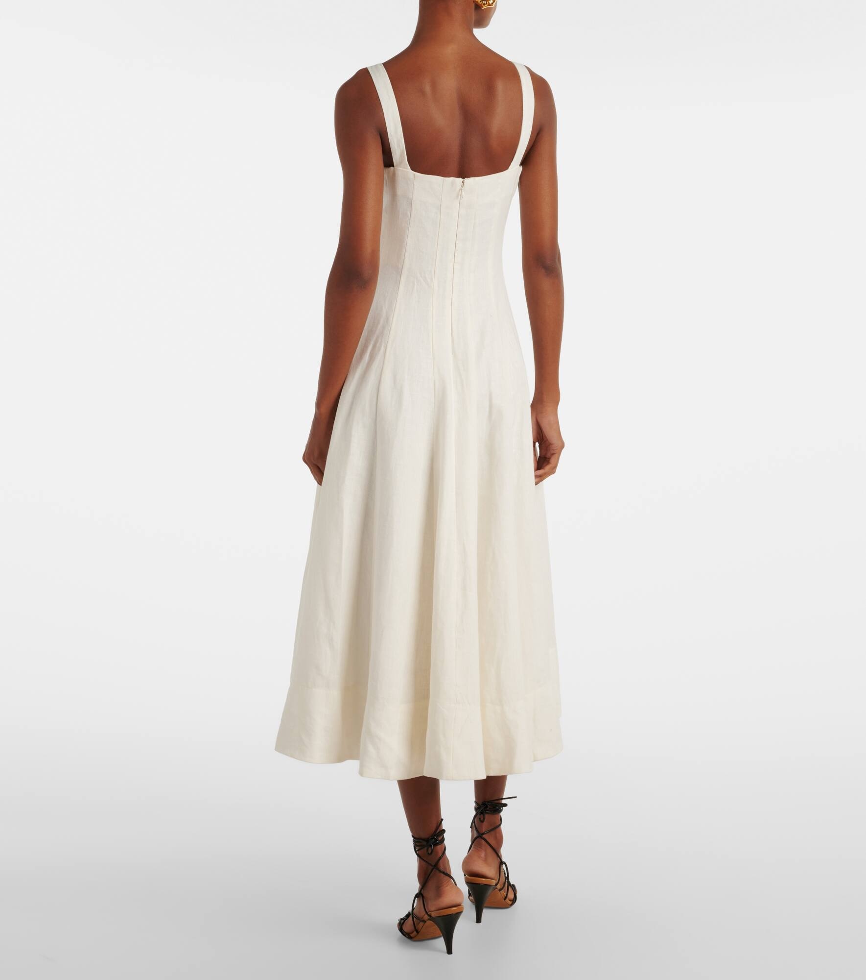 Linen midi dress - 3