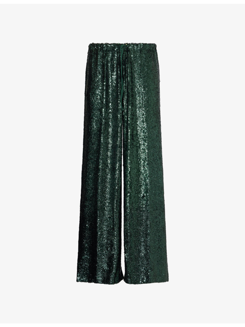 Sequin-Embellished Wide-Leg Woven Trousers - 1
