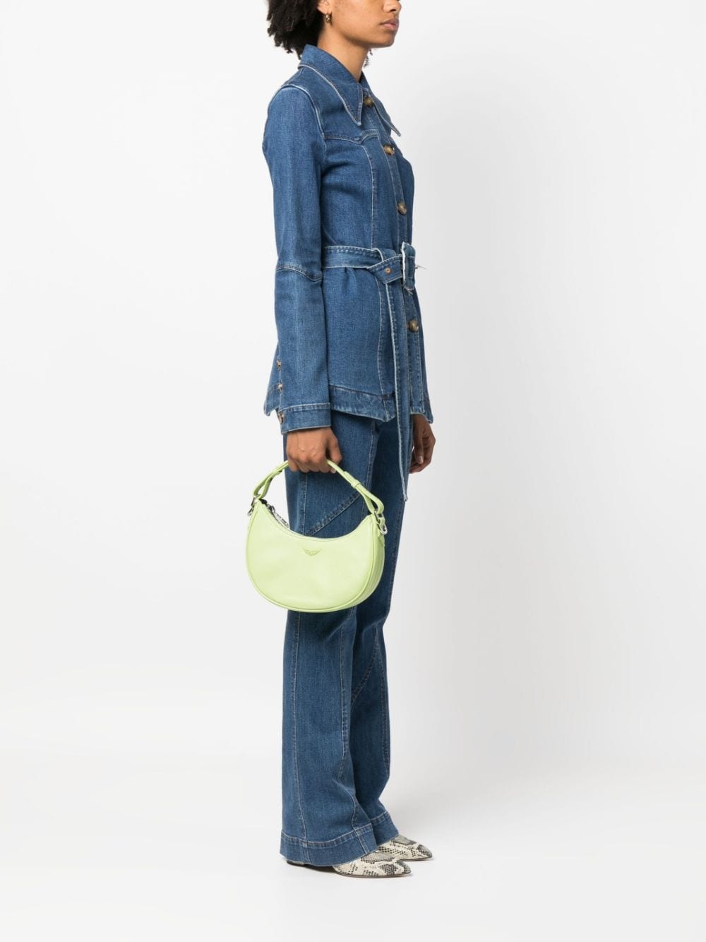 curved-body logo-plaque tote bag - 2