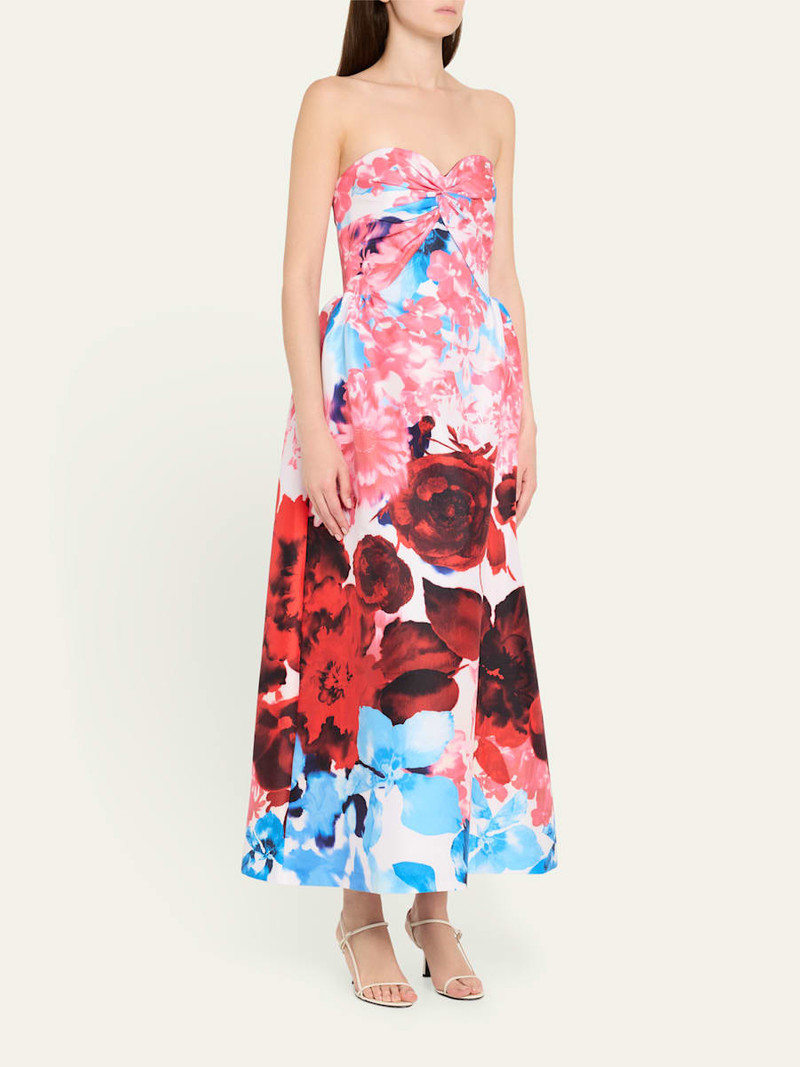 KIKA VARGAS Rose Garden Strapless Taffeta Dress outlook