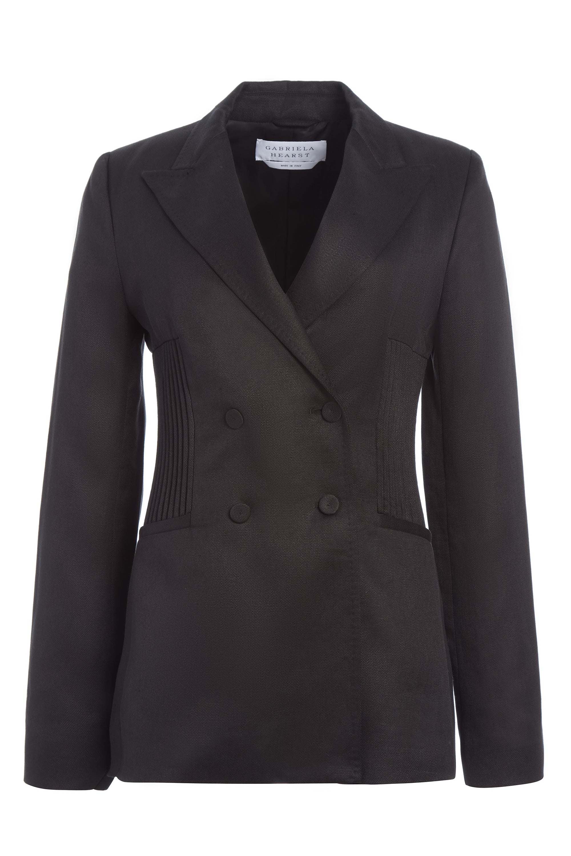 Brett Blazer in Black Textured Linen - 1