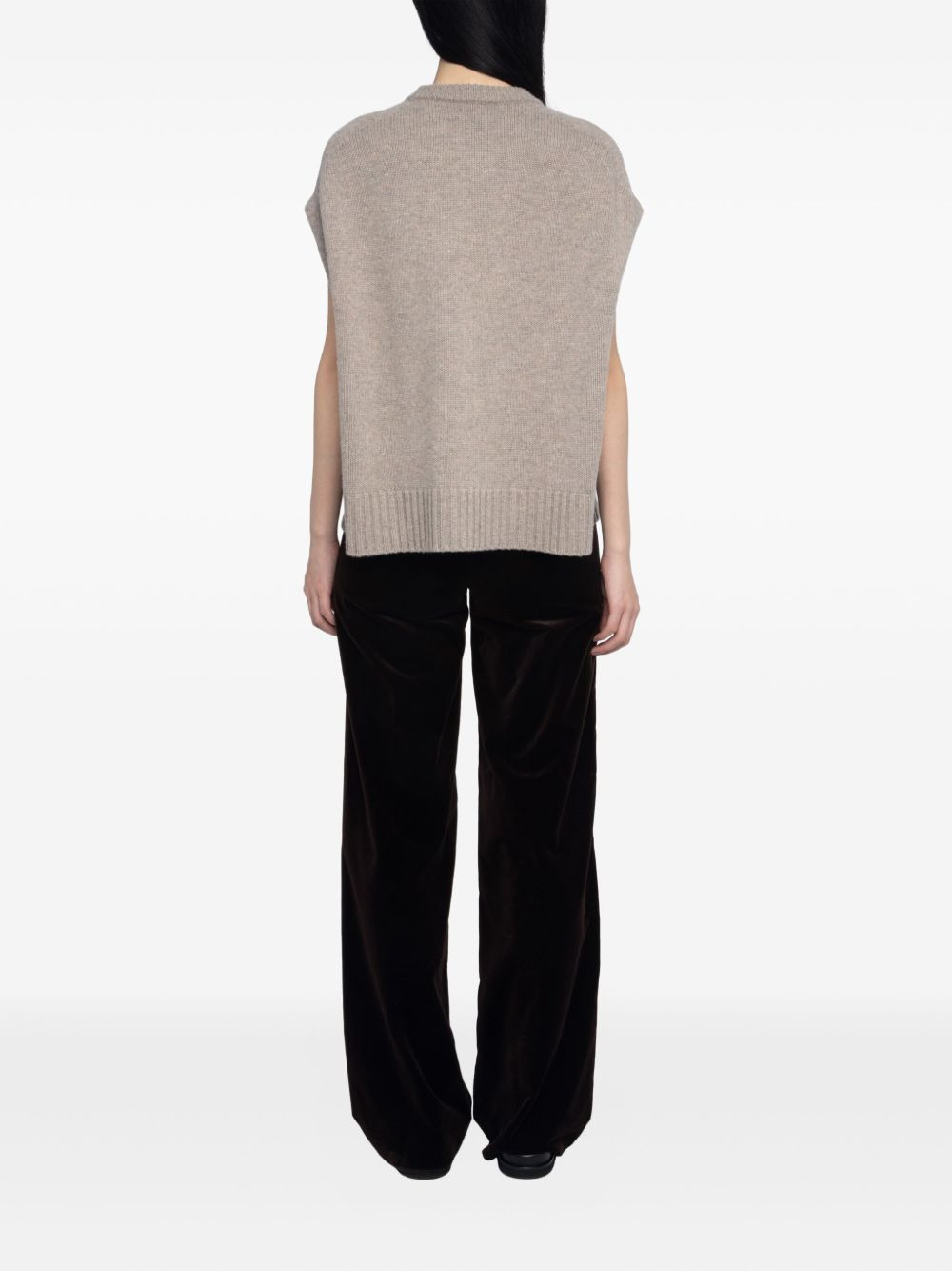 knitted sleeveless vest - 3