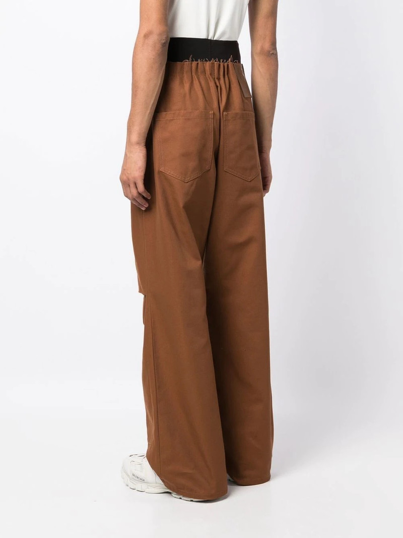 gathered-waist wide-leg trousers 4