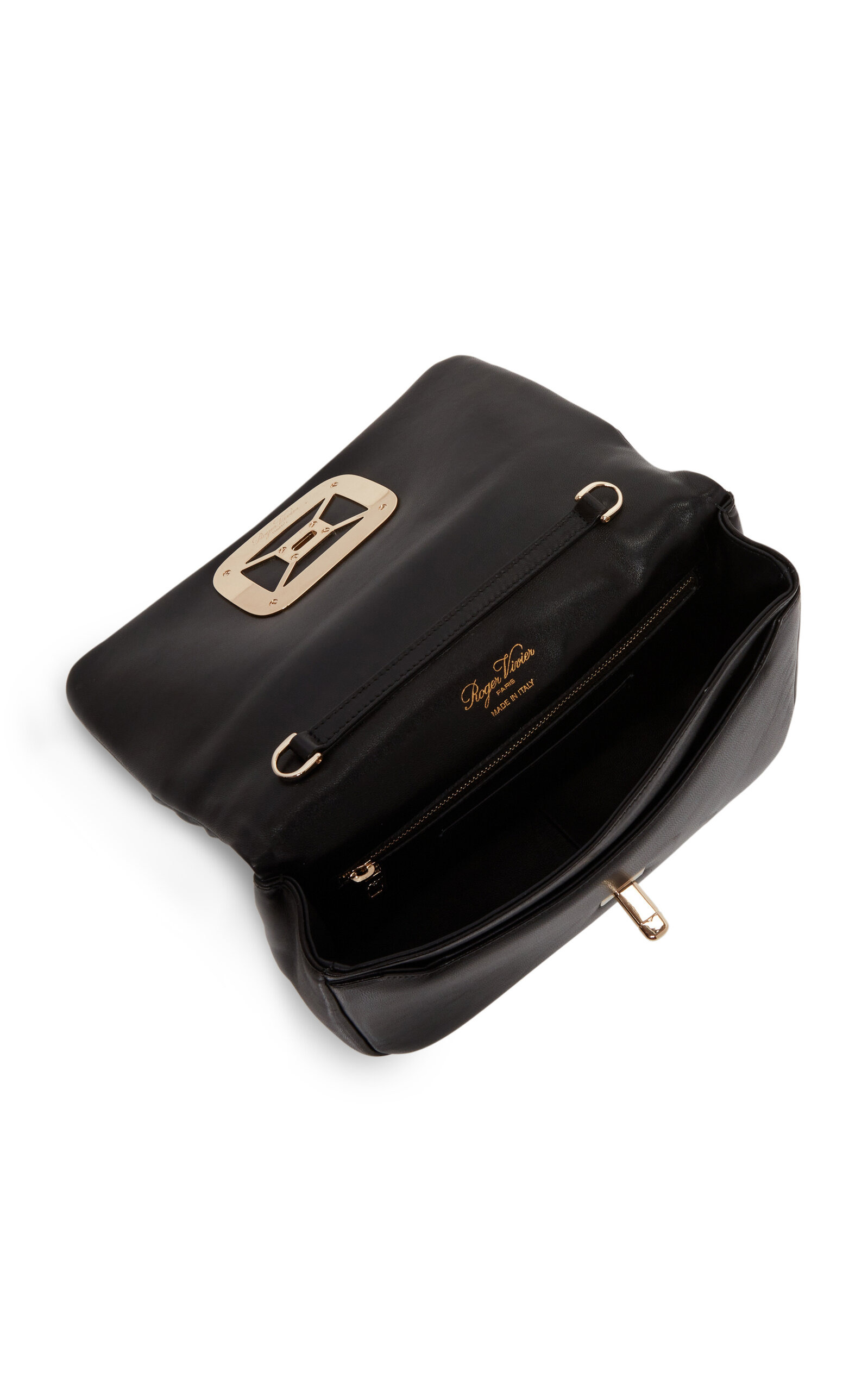 Viv' Choc Me Gold-Tone Leather Bag black - 7