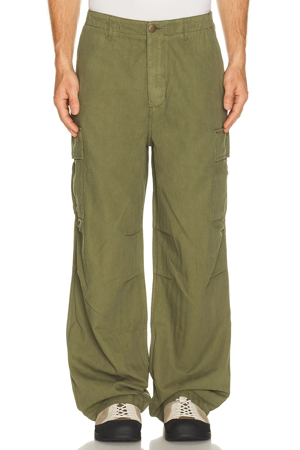Herringbone Cargo Trousers - 1