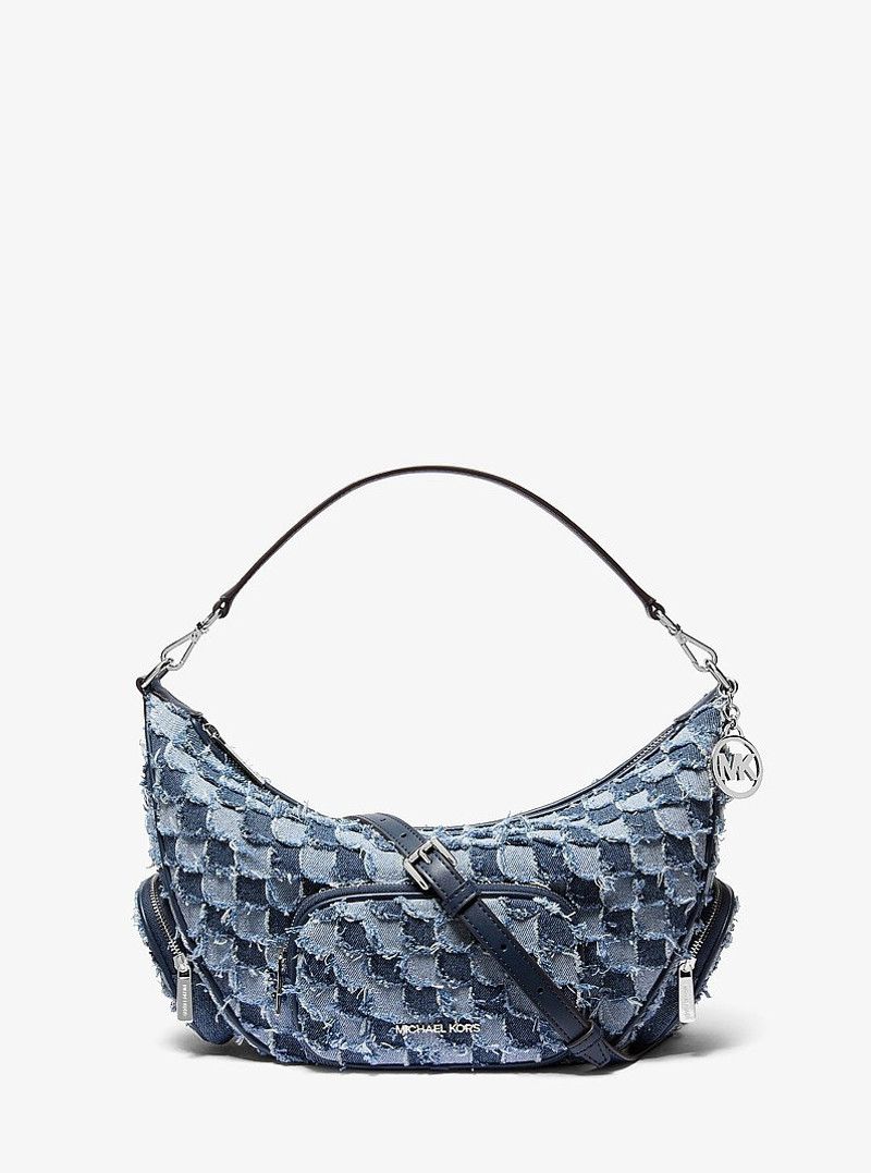 Merritt Medium Patchwork Denim Convertible Shoulder Bag 1