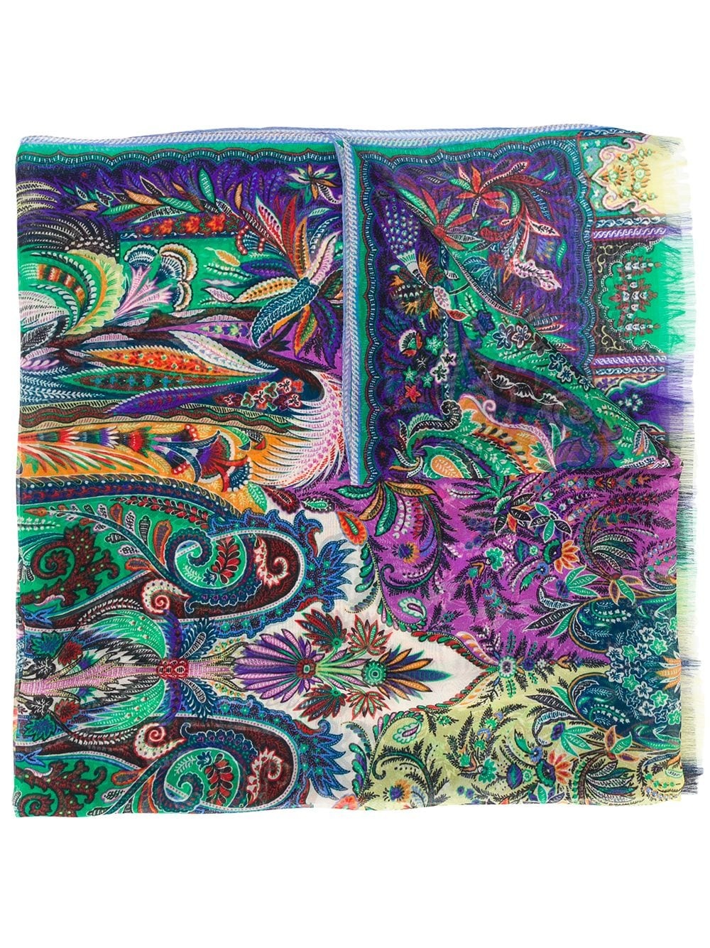 paisley-print silk scarf - 1