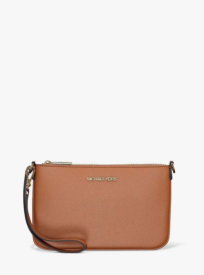 Jet Set Small Pebbled Leather Convertible Wristlet - 1