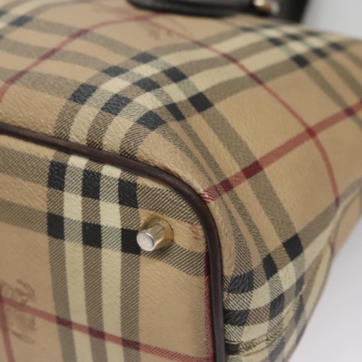 Burberry Nova Check Tote Bag Pvc Leather Beige - 9