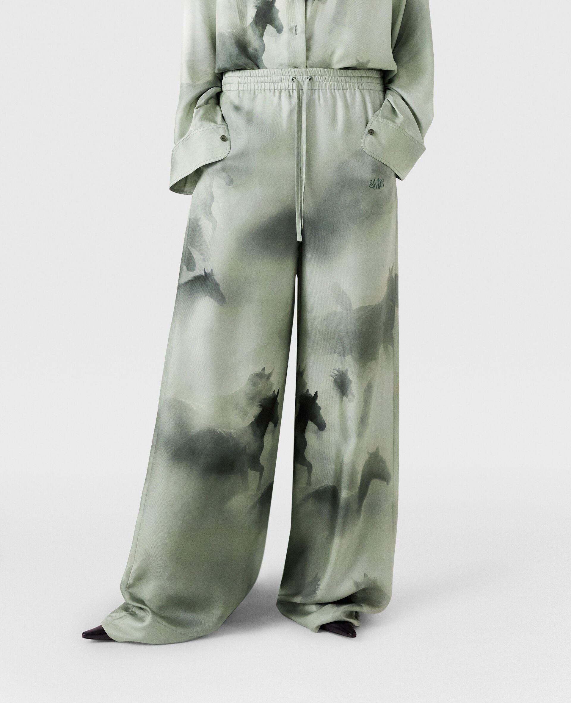 Drawstring Horse Print Pants - 6