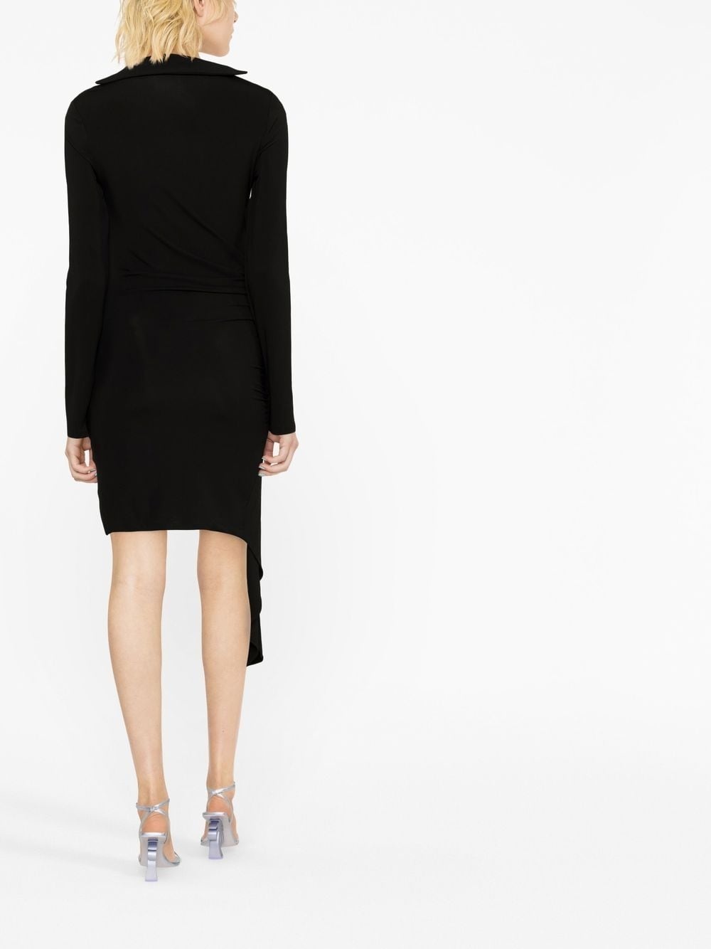 asymmetric ruched minidress - 4