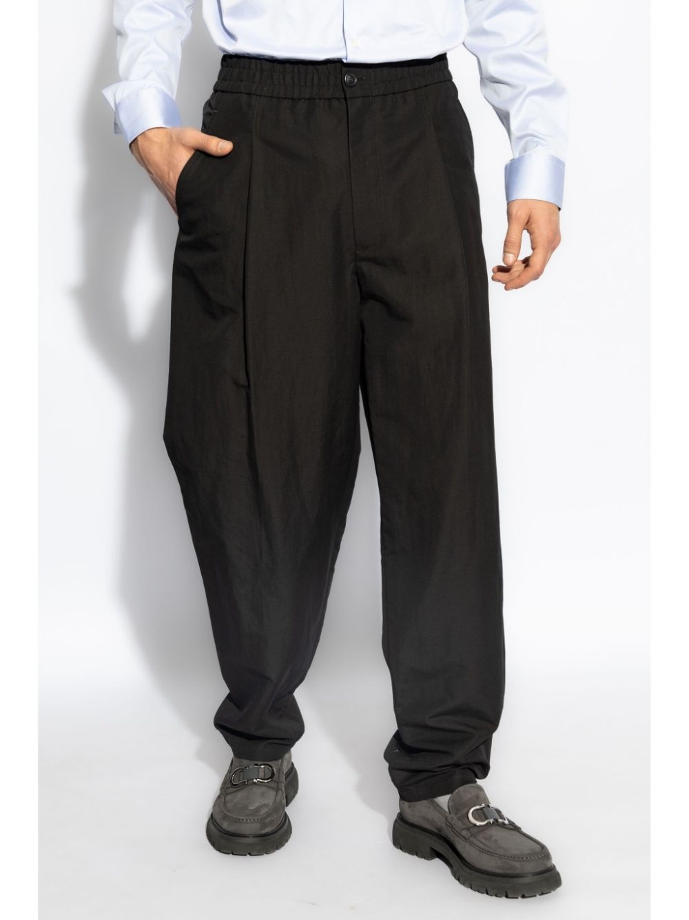 pleat-detail trousers - 3