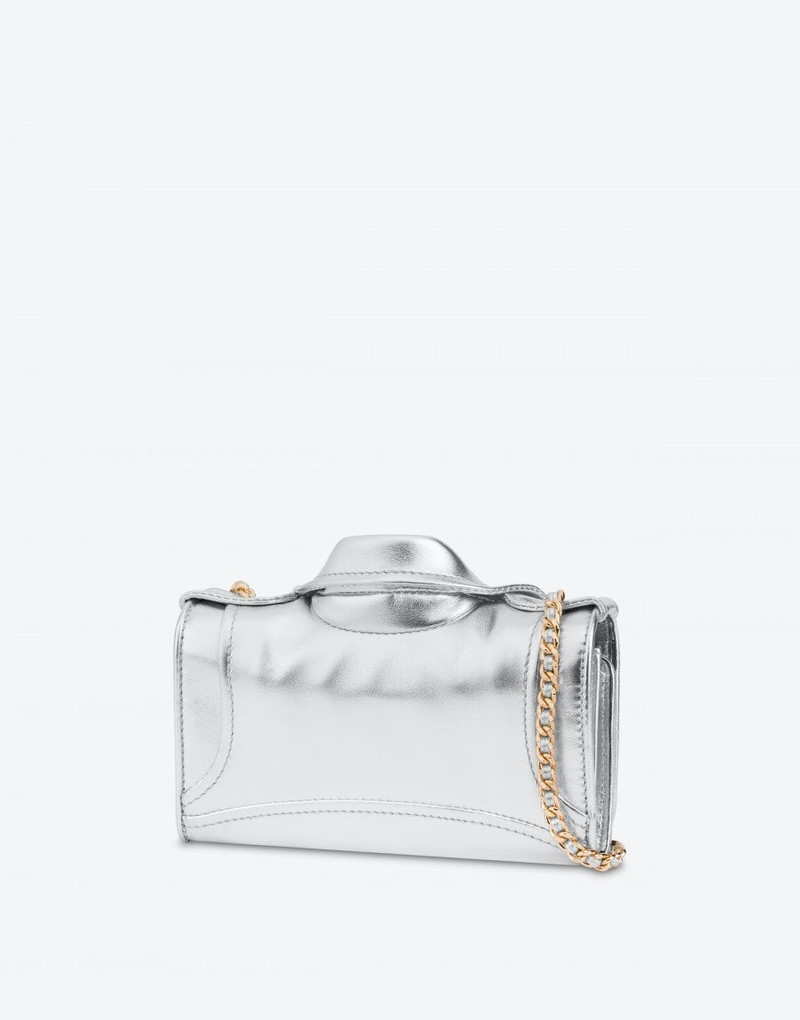 Moschino LAMINATED NAPPA LEATHER MINI BIKER BAG outlook