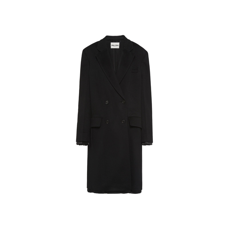 Double-breasted velour coat 1