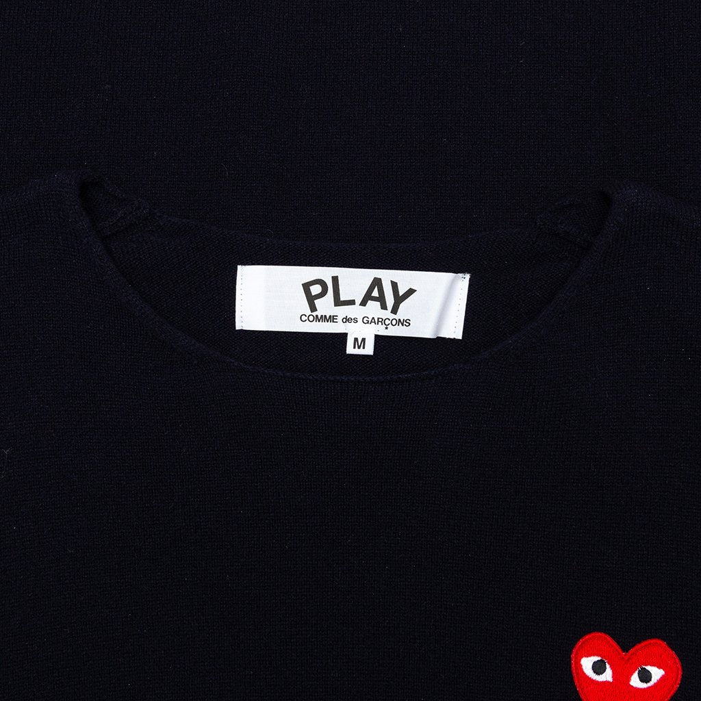 COMME DES GARCONS PLAY CREWNECK SWEATER - NAVY - 3