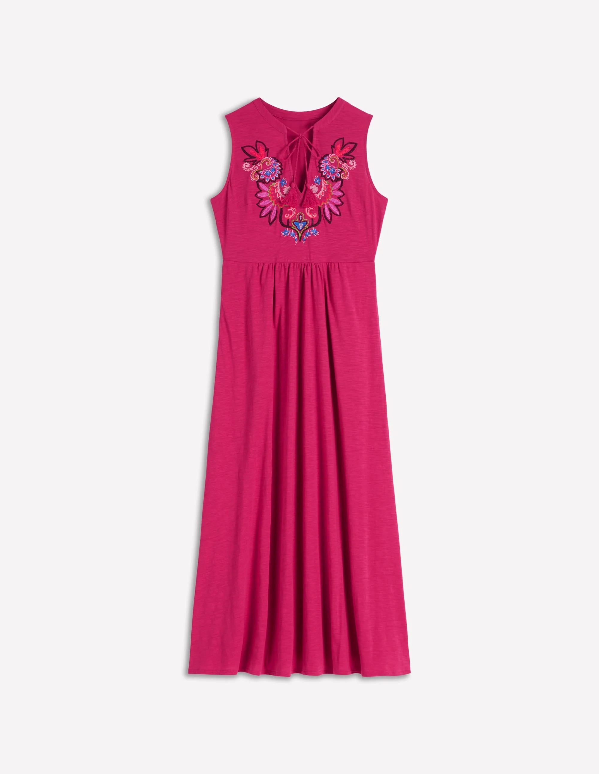 Notch Neck Jersey Maxi Dress-Granita - 1