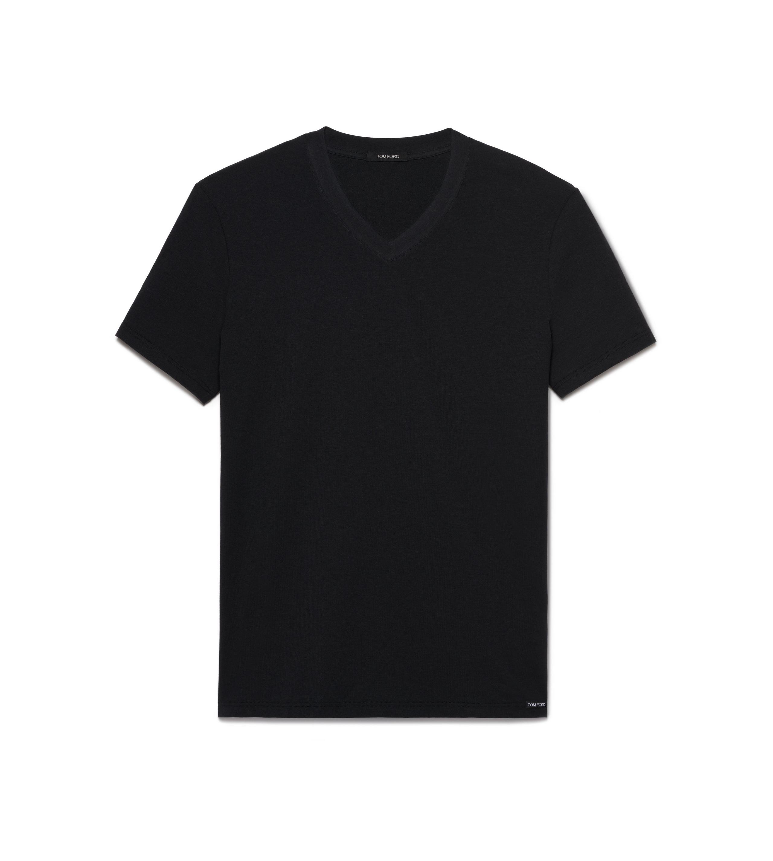 COTTON V-NECK T-SHIRT - 1