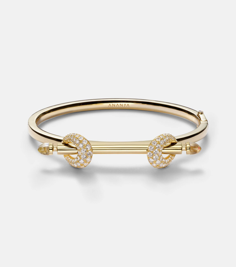 Chakra Icon 18kt gold bracelet with diamonds and quartz 1