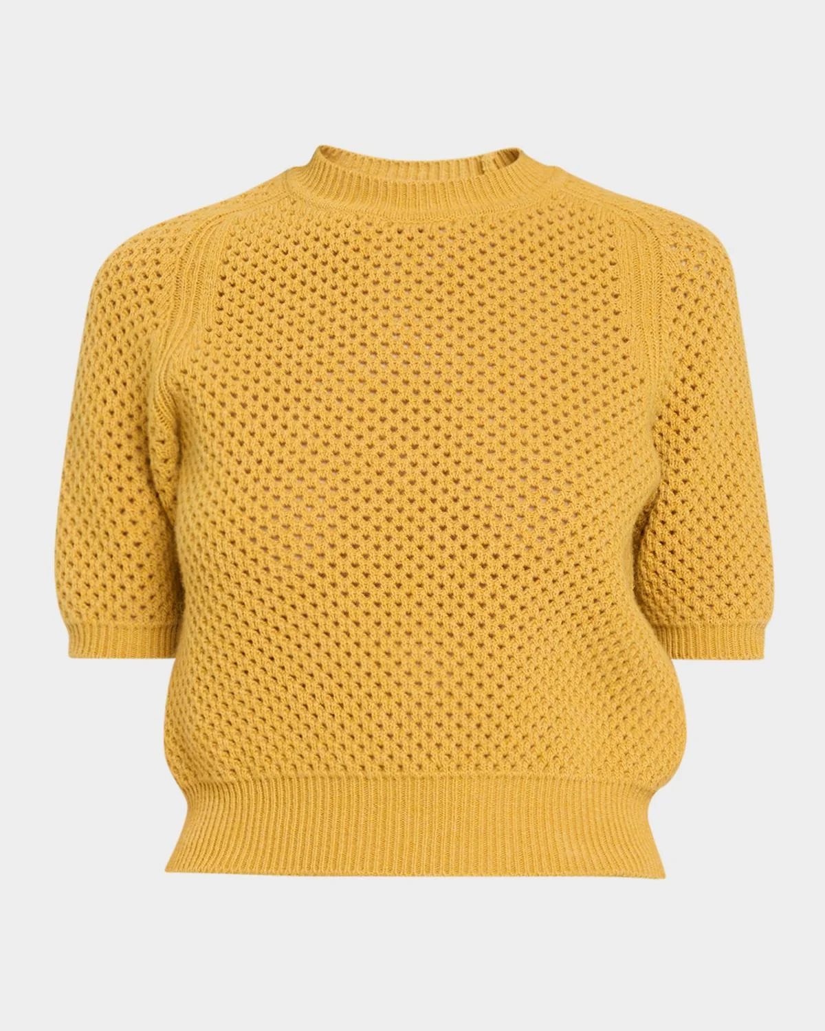 Imara Open-Knit Short-Sleeve Merino Wool Sweater - 1
