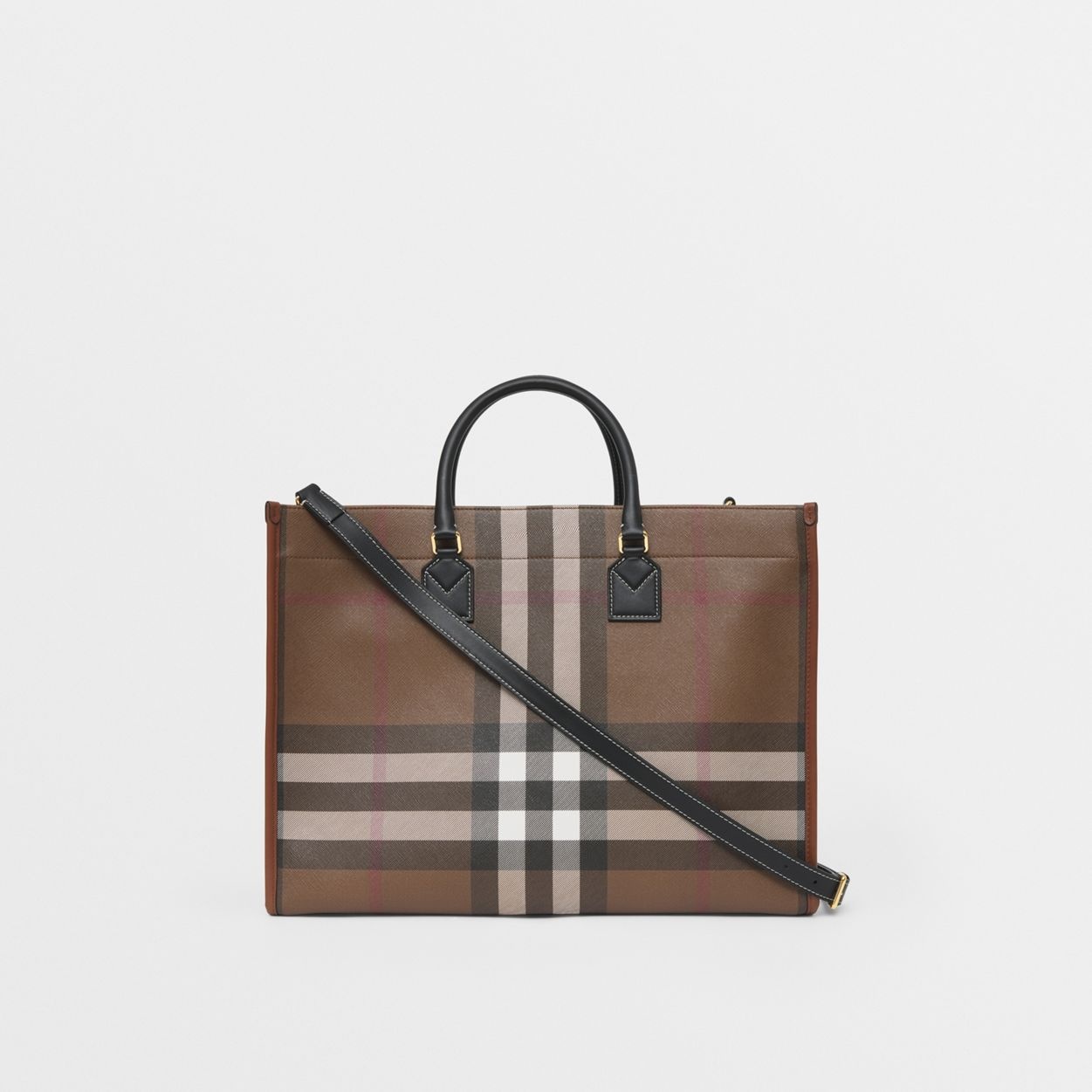 Medium Check and Leather Freya Tote - 8