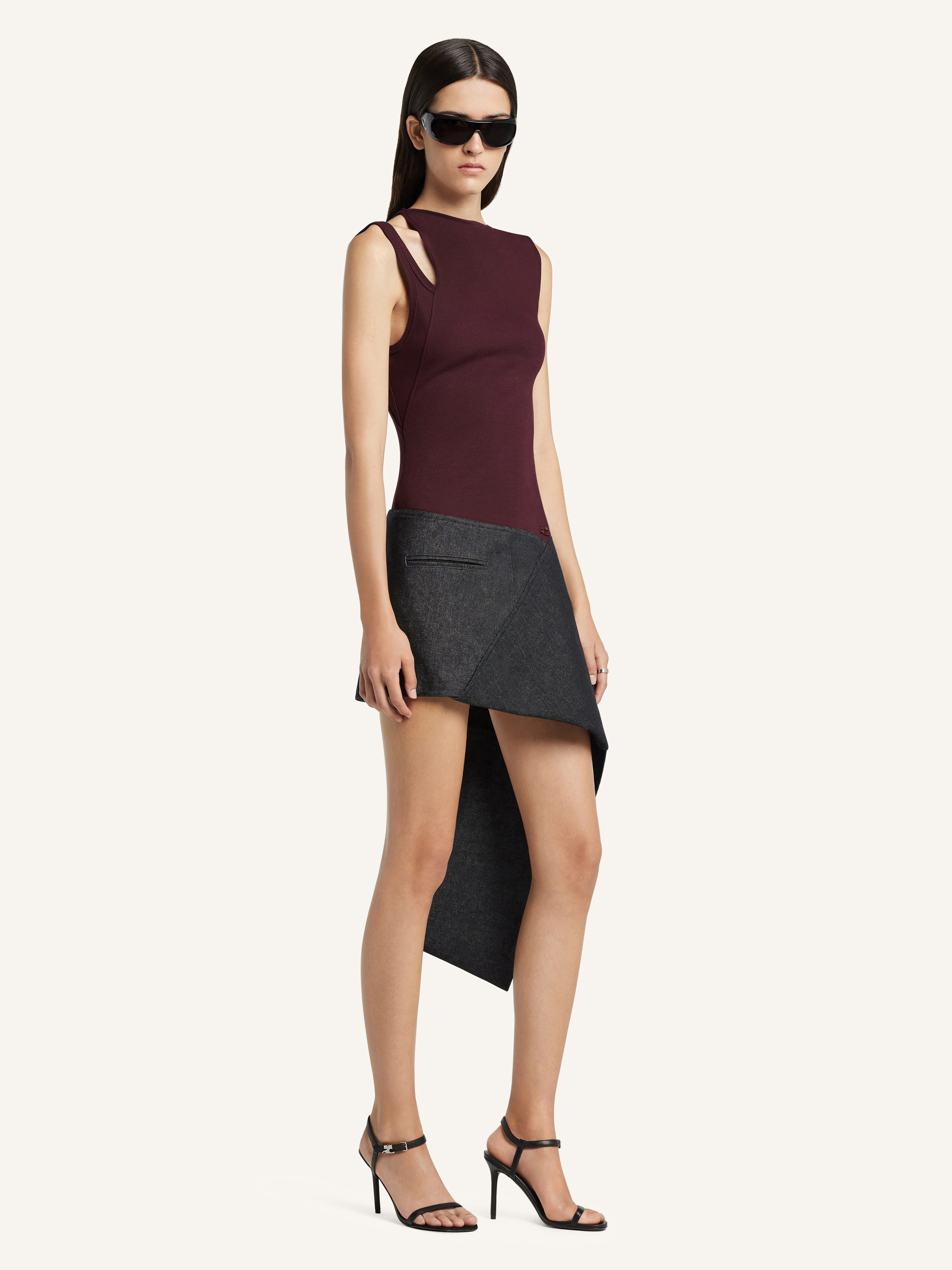 FOLD DENIM MINI-SKIRT - 3