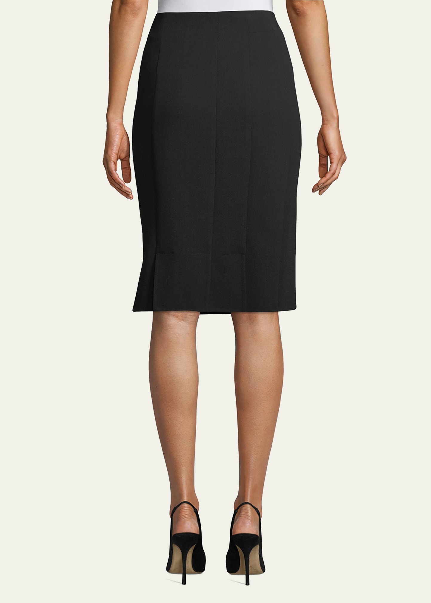 Wool-Blend Knee-Length Pencil Skirt - 3