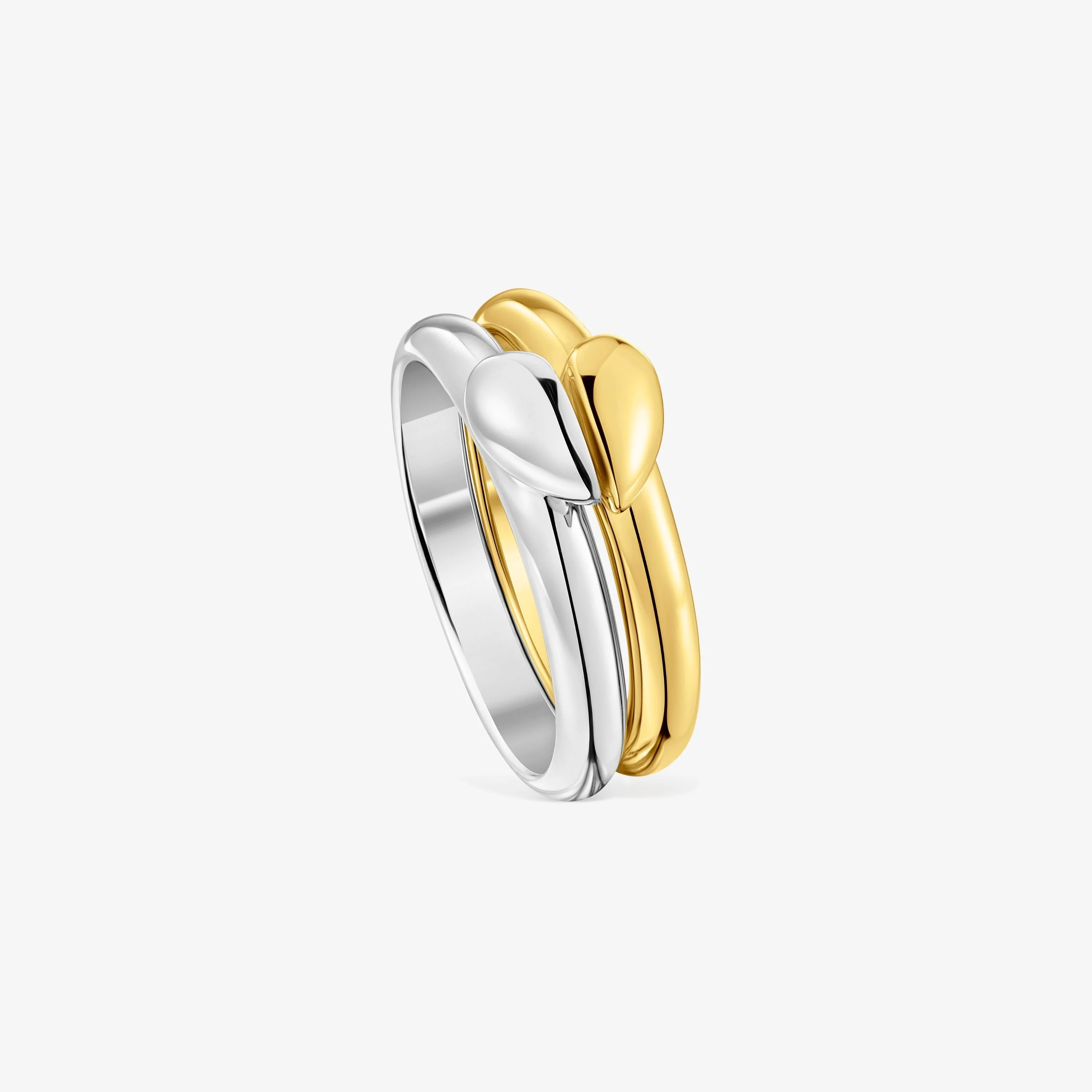 Set small two-tone heart Rings My Other Half - 1
