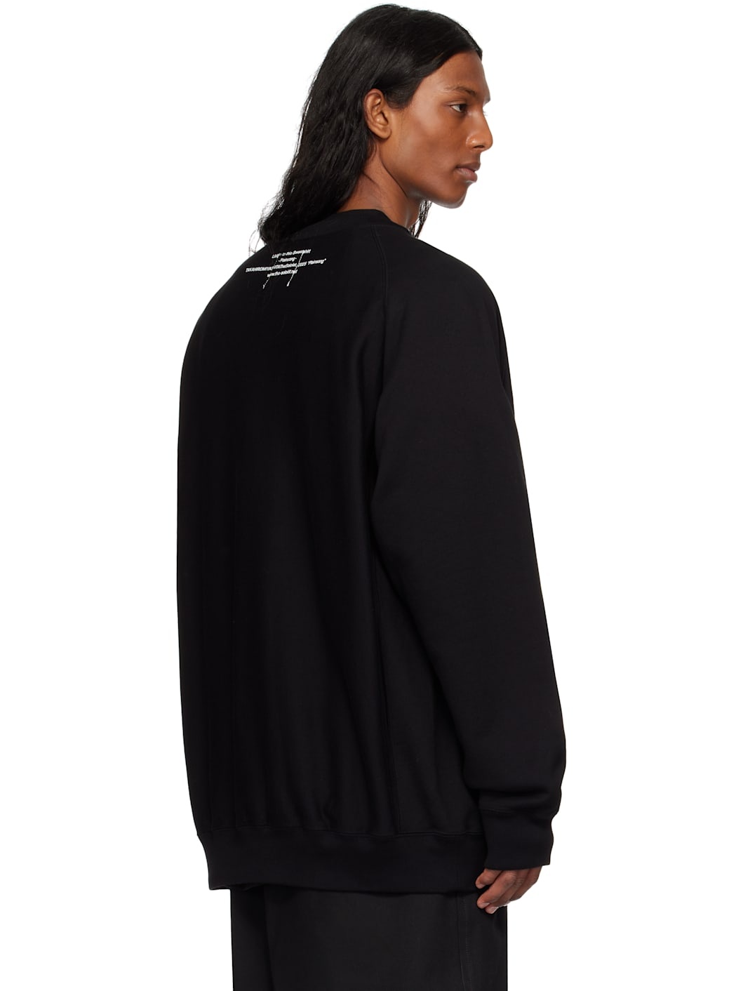 Black Oversized Crew Neck 'Plainsong' Sweatshirt - 3