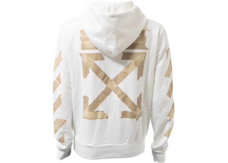 Off-White OFF-WHITE Tape Diag Arrows Zip Up Hoodie White outlook