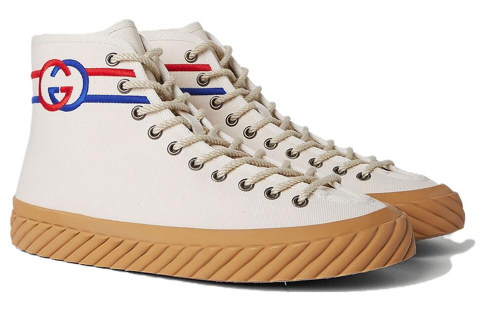 Gucci Interlock G High-Top Sneakers 'White Red Blue' 703033-9ARZ0-9097 - 3
