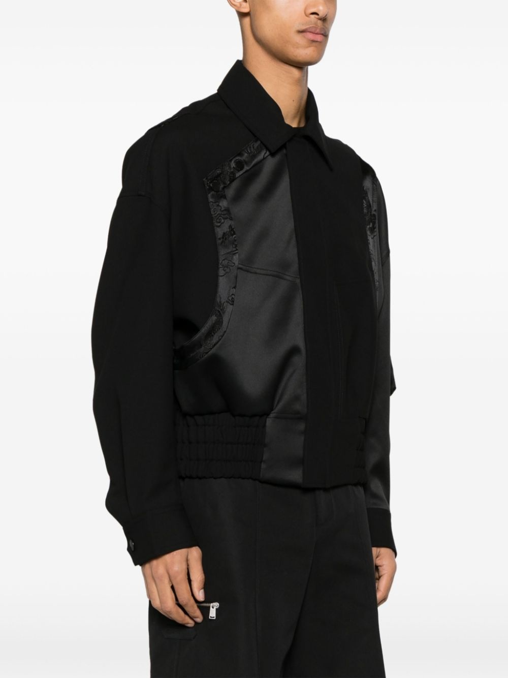 Dragon-jacquard panelled bomber jacket - 3