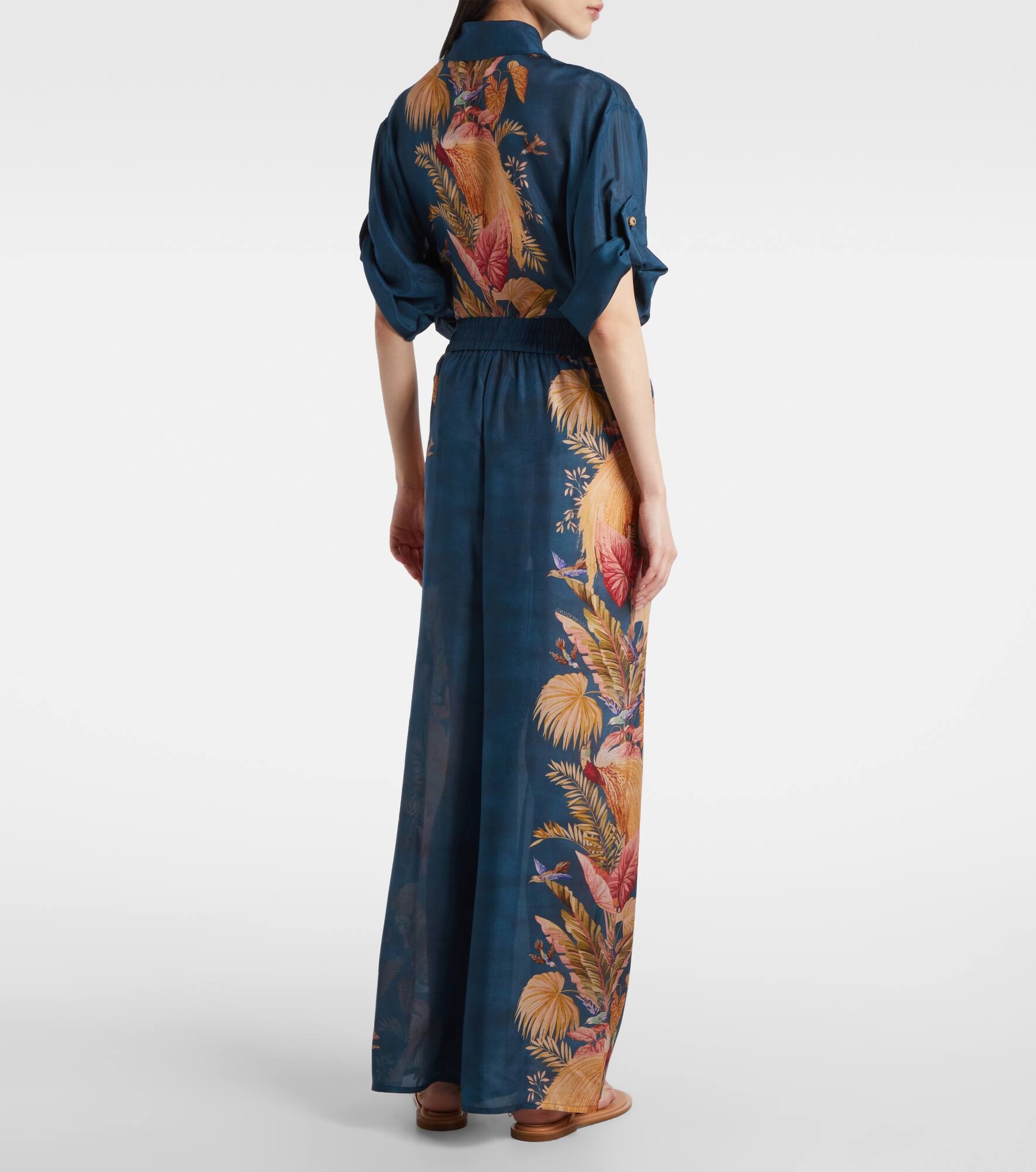 Ascension floral silk wide-leg pants - 3