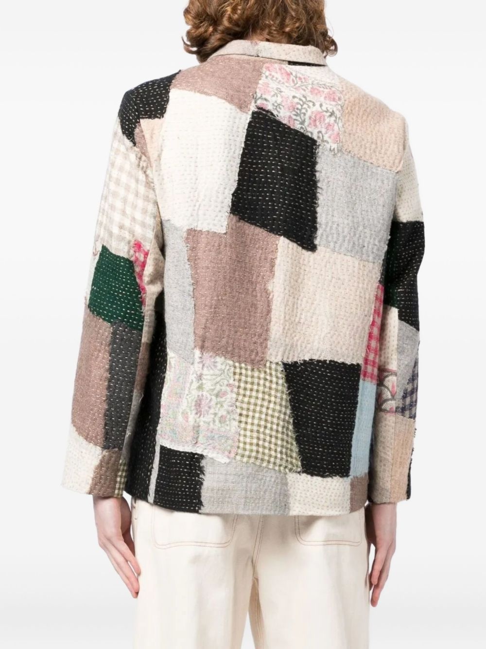patchwork blazer - 4